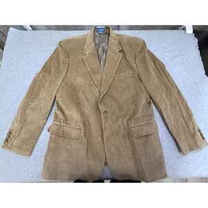 Stag Hill Haband Corduroy Blazer Jacket Men's 48L Tan Cotton Vintage Sport Coat